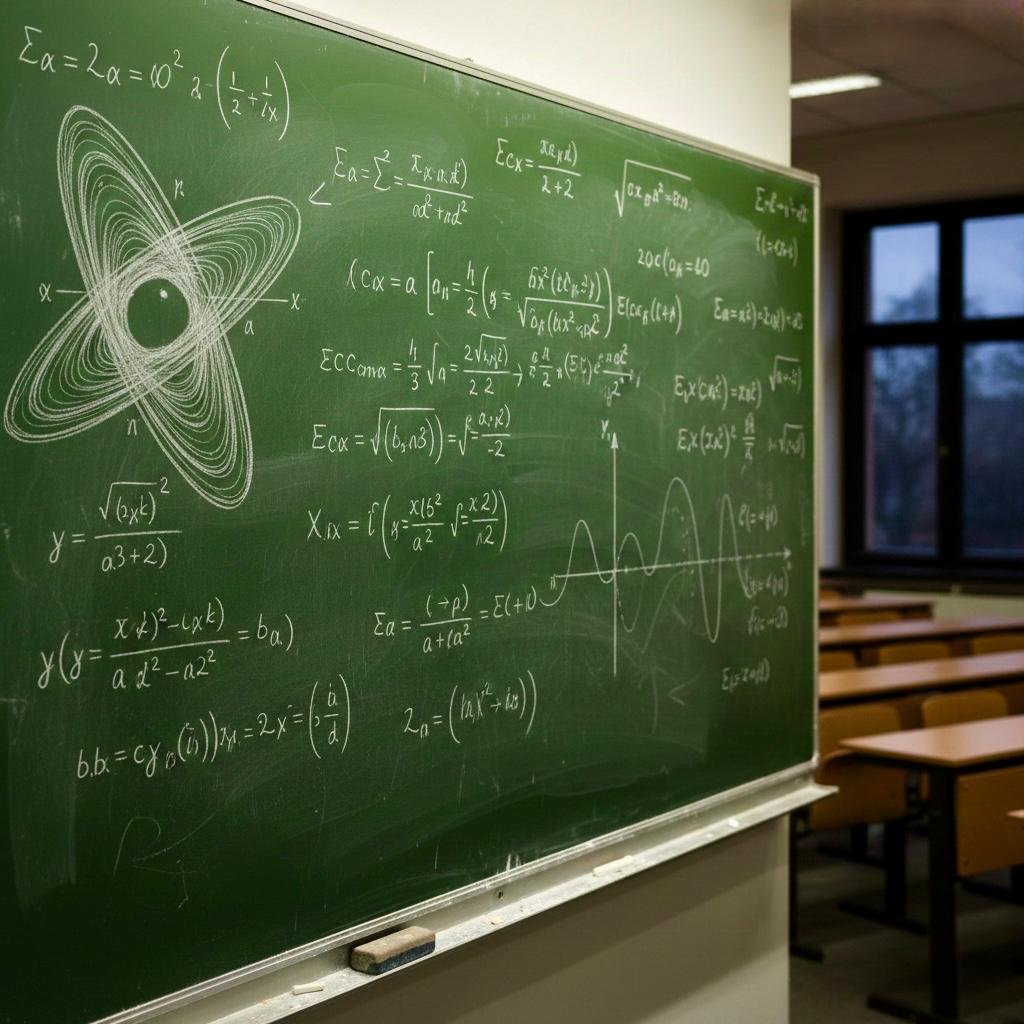 Chalkboard with equations