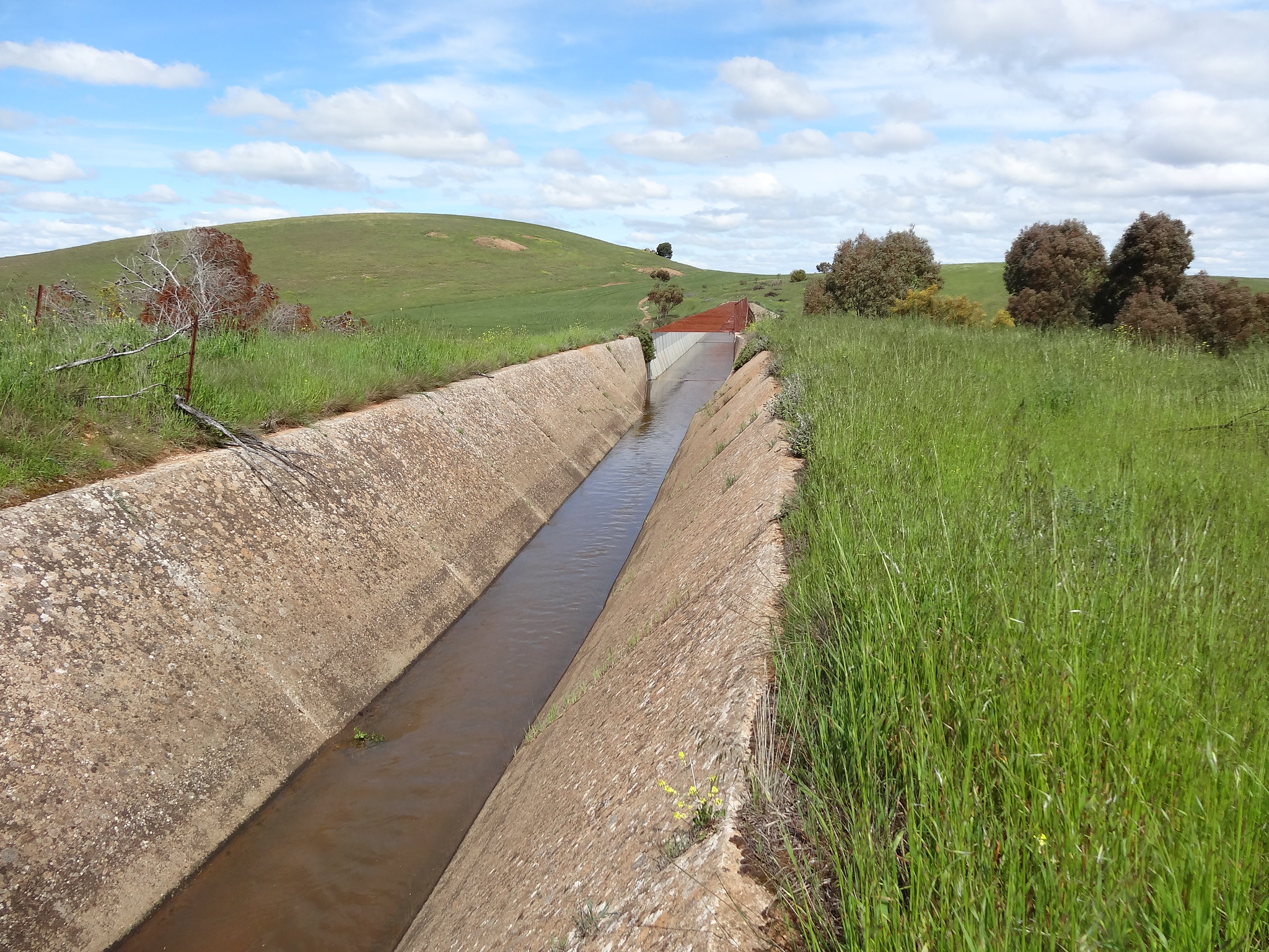 Bundaleer open channel carrying water toward the aqueduct